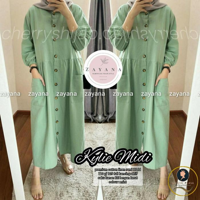 Gambar Midi Dress - Kylie Midi Dress by ZAYANA - Mint dari Nyonya Plasa undefined Tokopedia