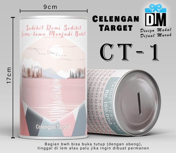 Gambar CELENGAN TARGET TABUNGAN VIRAL Model Buka Tutup Size M Desain1-3 - CT-1, 150k dari Dm.Giftidea undefined Tokopedia