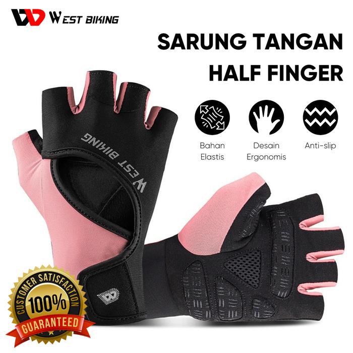 Gambar Sarung Tangan Sepeda Bicycle Gloves West Biking Gloves 1217 - Merah Muda, XL dari West Biking Indonesia undefined Tokopedia