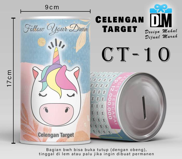 Gambar CELENGAN TARGET TABUNGAN VIRAL Model Buka Tutup Size M Desain 11-12 - CT10-Unicorn, 12jt dari Dm.Giftidea undefined Tokopedia