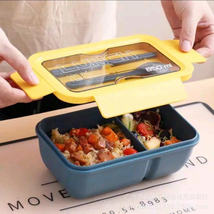 Gambar Lunch box Kotak makan Microwave 850ml - Kotak microwave 2 sekat 0227 - Hijau dari BabyBshop1 undefined Tokopedia