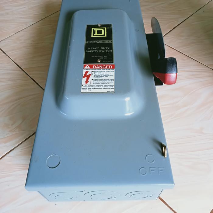 Jual SAFETY SWITCH SQUARE D. H363RB / HEAVY DUTY 100 A. 3 POLE. 600 VAC