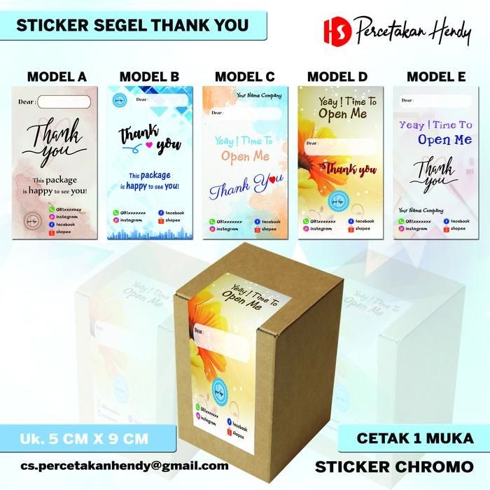 Gambar STIKER LABEL THANK YOU / STIKER THANK YOU - MODEL A dari PERCETAKAN HENDY undefined Tokopedia