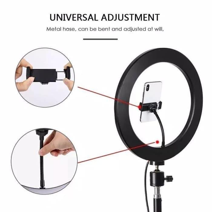 Gambar TRP-010 Lampu Ring Light 26 CM TRIPOD 2.1 Meter Live Vlog Make Up LED - Ring 26cm dari Solusi Berkah Store undefined Tokopedia