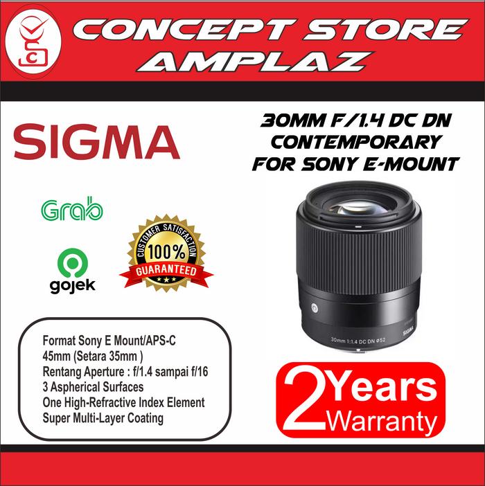 Jual Sigma 30mm DC DN Lens for Sony E Sigma 30 f Kab