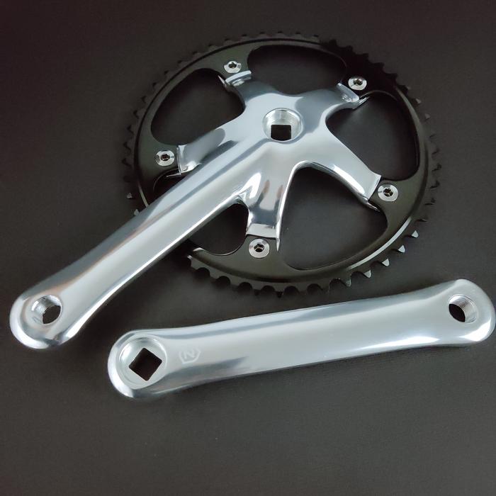 Gambar Enzo First Gen Crankset Sepeda Chrome Black Edition 48t BCD 144 - Black Chainring dari Speeda Store undefined Tokopedia