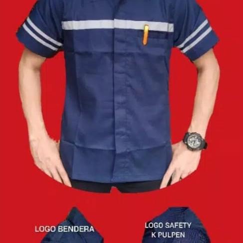 Gambar Seragam teknisi werpack seragam karyawan scotlet seragam safety kemeja - navy, S dari Mumtaz shoes undefined Tokopedia