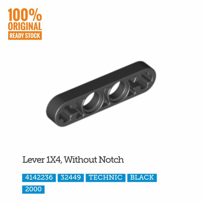 Gambar Lego Part 32449 Technic, Liftarm 1 x 4 Thin - Hitam dari Lil-McBrick undefined Tokopedia