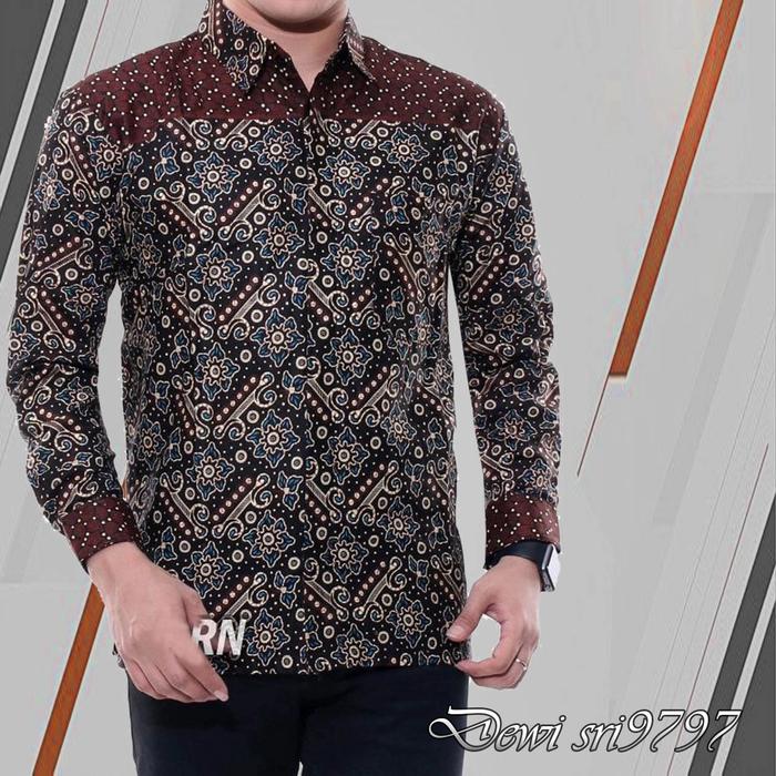 Gambar kemeja batik lengan panjang kemeja pria - HT, M dari Bimasakti_NEW undefined Tokopedia