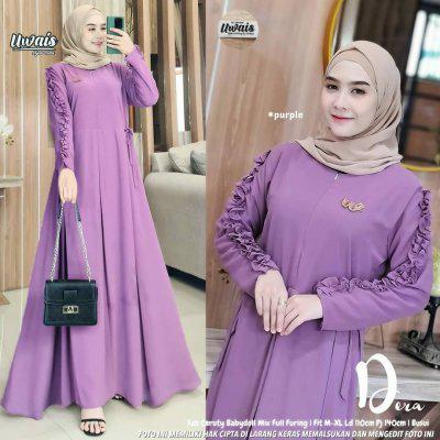 Gambar Baju Gamis Wanita Muslim Dera Maxi Dress Ceruty Babydoll Polos Busui dari EVLYN OLSHOP undefined 2 Tokopedia