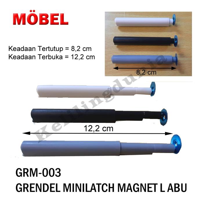 Gambar Grendel Push to Open 8cm L Tip On Damper Catch Karet Lemari Magnet - Abu-abu dari Abadi Pinangsia undefined Tokopedia