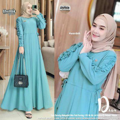 Gambar Baju Gamis Wanita Muslim Dera Maxi Dress Ceruty Babydoll Polos Busui dari EVLYN OLSHOP undefined 3 Tokopedia