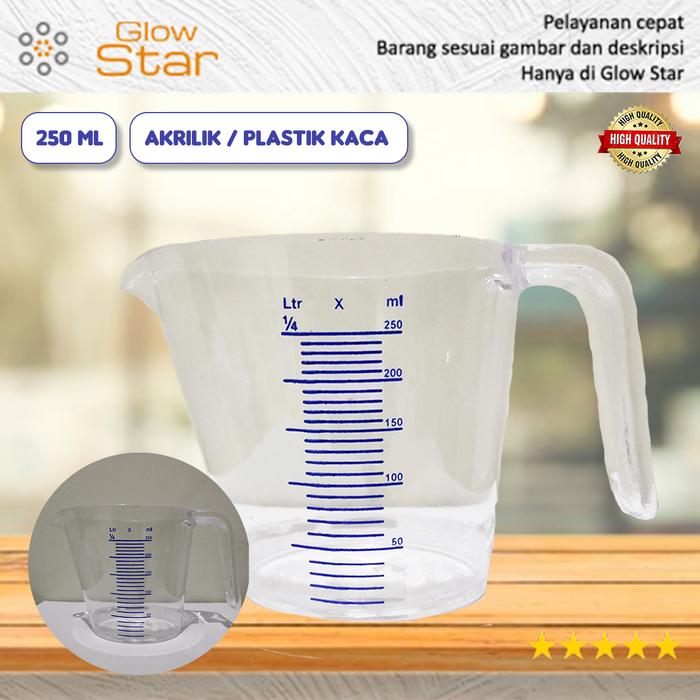 Gambar Gelas ukur / Gelas takar measurin plastik 250/500/1000/2000 ml takaran - akrilik 250ml dari Glow Star 5 undefined Tokopedia