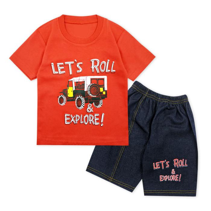 Gambar Wakakids Baju Bayi Anak Laki Laki Setelan Celana Jeans Pendek 3321 - Merah dari Wakakids undefined Tokopedia