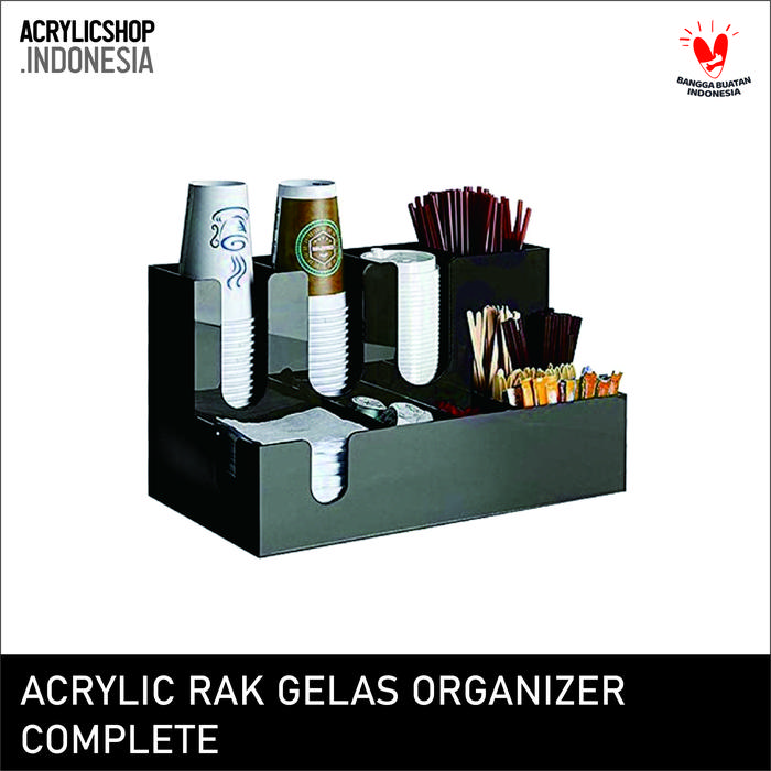 Jual Rak Acrylic/Akrilik Paper Cup Organizer Dispenser Complete ...