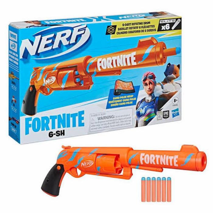 Jual Pistol nerf fortnite 6-sh blaster 
