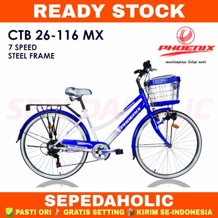 Gambar Sepeda Mini PHOENIX 116 MX Keranjang Dewasa CTB 26 Inch - Biru dari Sepedaholic undefined Tokopedia