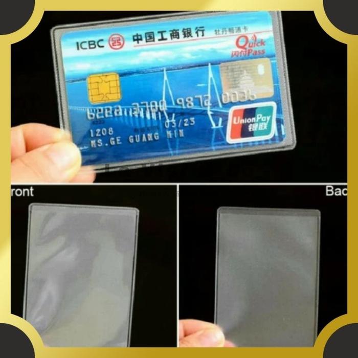 Gambar Pelindung Sampul Plastik Transparan Cover Tempat Kartu ATM KTP dari La Vier & Co undefined Tokopedia