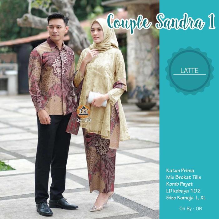 Gambar COUPLE KEBAYA BRUKAT MODERN BAJU KEMEJA BATIK PRIA PASANGAN TERBARU - Latte dari MELYSA BATIK undefined Tokopedia