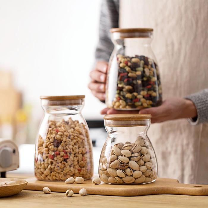 Storage Kaca Jual Toples Kaca Glass Storage Jar with Wooden Lid Elegan - 6XXXX - Kab ...