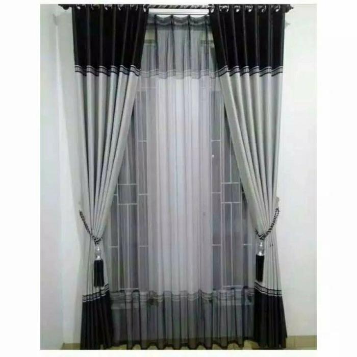 Gambar GORDEN BLACKOUT INFOR GRED A VARIAN DUA WARNA - abu hitam crem, 20LOBANG T250CM dari FAZAR GORDEN undefined Tokopedia