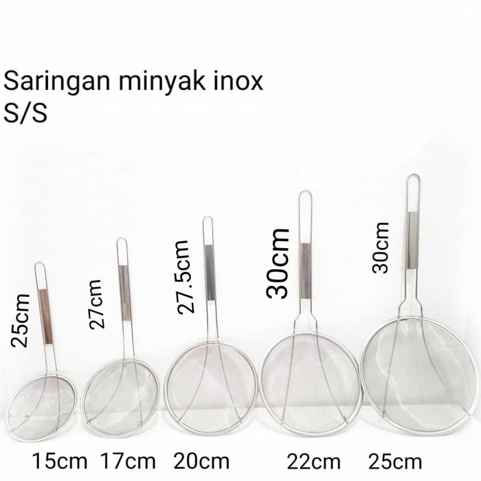 Gambar SARINGAN MINYAK INOX 15CM, 17CM, 20CM, 22CM, 25CM. - 15CM dari Pinhearts Houseware undefined Tokopedia