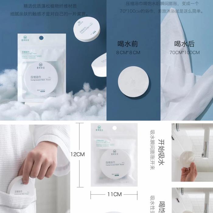 Gambar compressed bath towel dari toko hoki jaya queen undefined Tokopedia