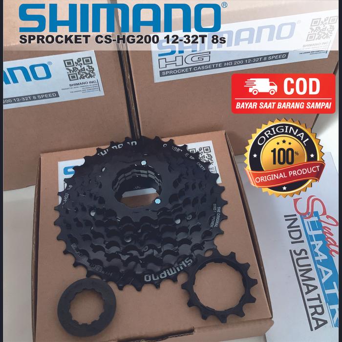 Gambar SHIMANO Sprocket HG200 12 32T Gir Cassette Slop 8 Speed Sepeda Gunung dari INDI SUMATRA undefined Tokopedia