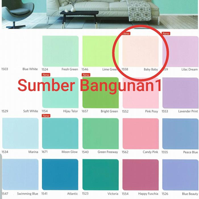 Gambar Cat Tembok Qluc Pink NIPPON PAINT 4.5kg dinding interior triplek - 1558 Baby Baby dari Sumber.bangunan1 undefined Tokopedia