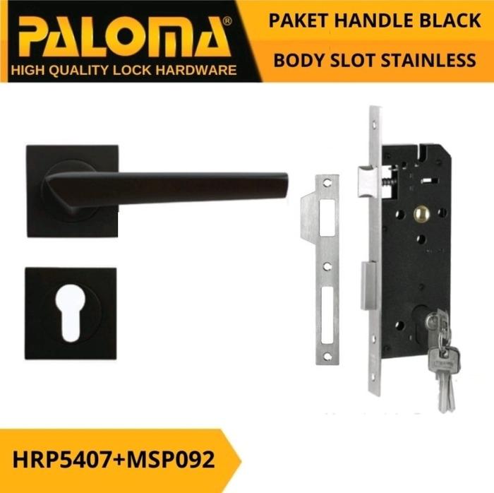 Gambar Handle Pintu Set PALOMA HRP5407+MSP092 Black Kunci Pintu Gagang Pintu dari PINANGSIAMAS PINANGSIA undefined Tokopedia