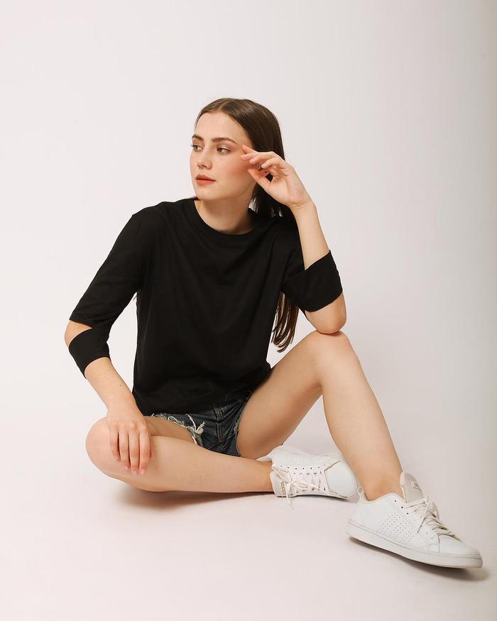Gambar L1199 Ryssa Black Top Casual dari MIMOSA BALI undefined Tokopedia