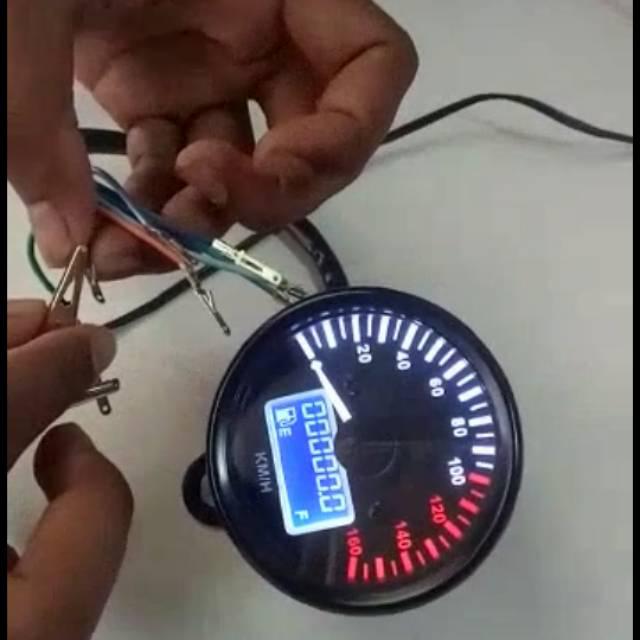 Jual Speedometer bulat custom led motor indikator RPM bensin sen netral ...