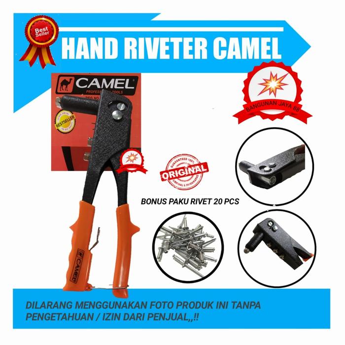 Gambar Tang Rivet TEKIRO 2.4mm-4.8mm bonus paku 30pc - camel dari Bangunan jaya 88 undefined 5 Tokopedia
