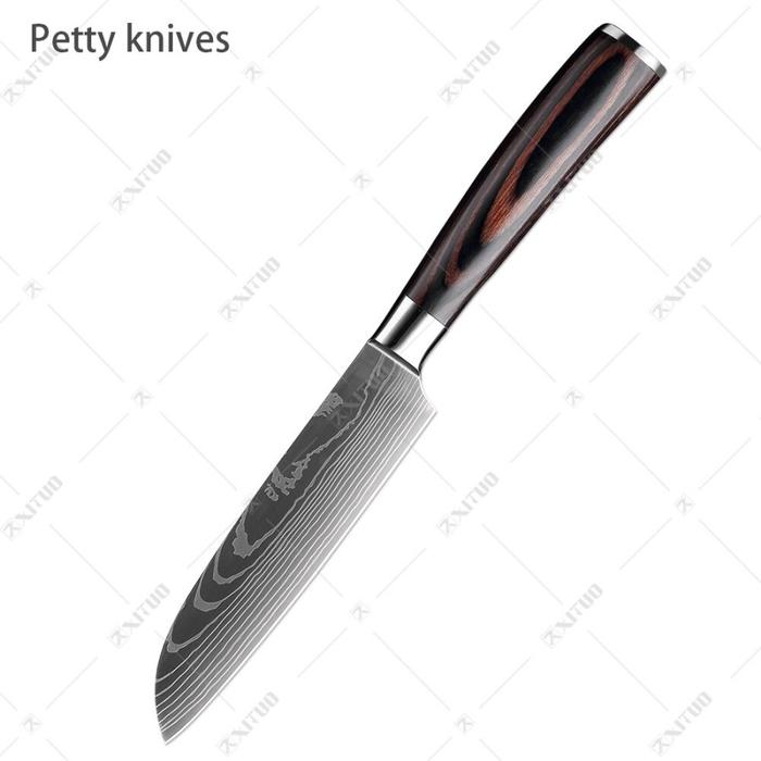 Gambar Pisau Dapur Set Chef Damaskus Chef Damascus Pattern Pisau Cincang - 5" Santoku dari DG17 STORE undefined Tokopedia