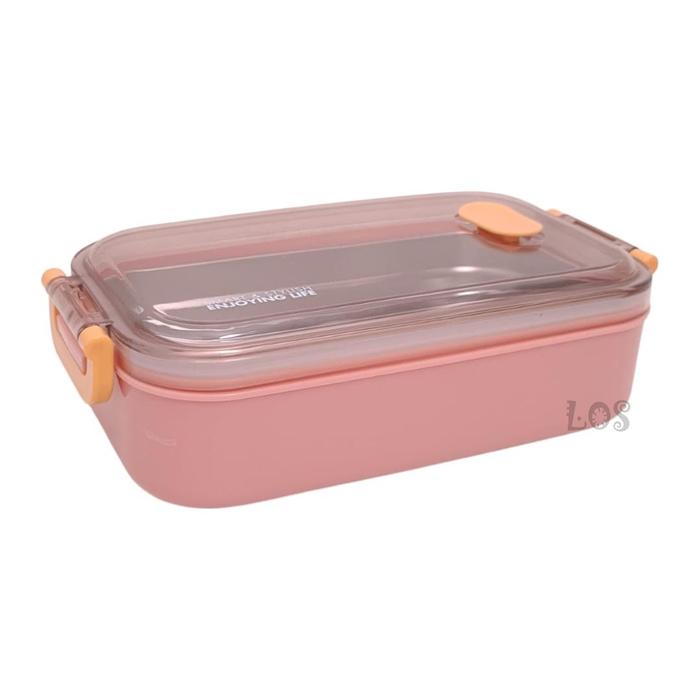 Gambar Lunch Box Stainless-Kotak Bekal Makan VR SINGLE - Merah Muda dari Leo Online Shopping undefined Tokopedia