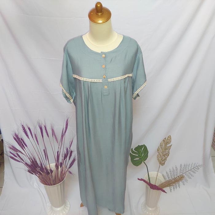 Gambar Daster terusan rayon - Hijau toska dari clearcloudonlineshop undefined Tokopedia