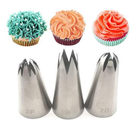 Jual Flower #1M #2D #2F Icing Piping Nozzles (3pcs) Kota