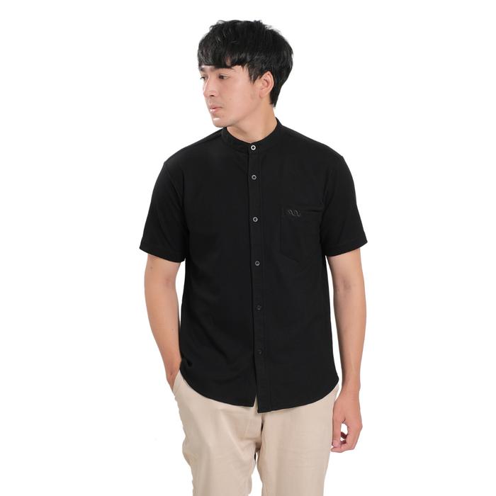 Gambar iNeat Kent Black Short Sleeve Slimfit Pique Shirt - S dari iNeat Kota Administrasi Jakarta Timur Tokopedia