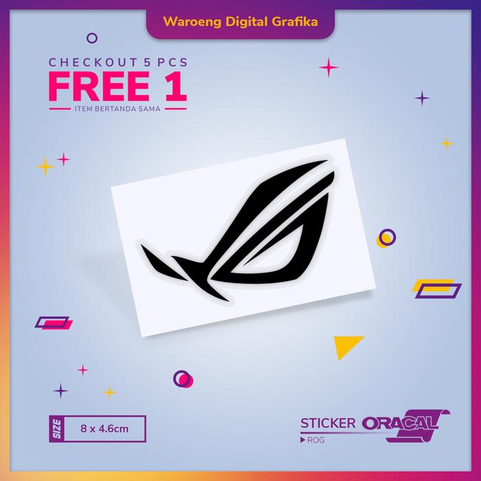 Gambar Cutting Sticker PC / Laptop Gaming ROG | Stiker ROG | Decal ROG - Hitam dari Waroeng Digital Grafika undefined Tokopedia
