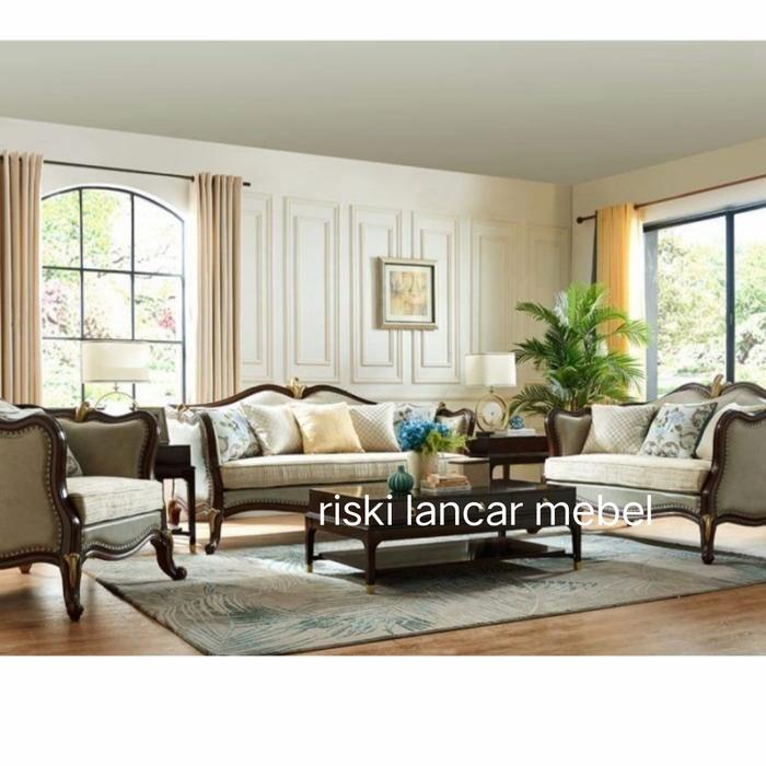 Gambar KURSI TAMU SOFA MINIMALIS UKIR JATI MODERN KLASIK FURNITURE JEPARA dari riski lancar mebel undefined Tokopedia