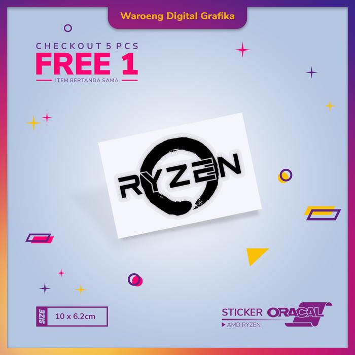 Gambar Cutting Sticker PC / Laptop AMD Ryzen | Stiker Ryzen | Decal Ryzen - Hitam dari Waroeng Digital Grafika undefined Tokopedia