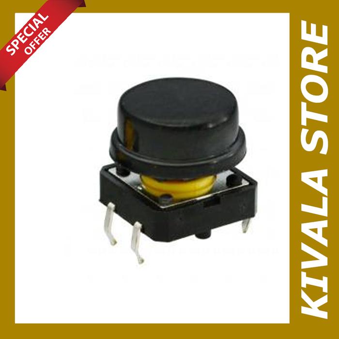 Tactile Switch 12 x 12 mm Push Button with Cap - Hitam