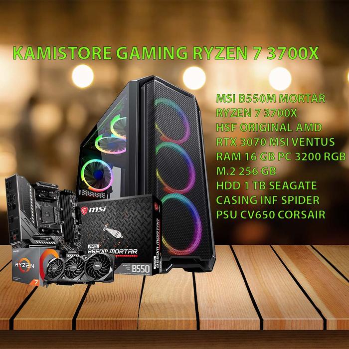 Gambar PC GAMING RYZEN 7 3700X|RTX 3070 MSI|RAM 16 GB|M.2 256 GB|HDD 1 TB dari kamistore119 undefined Tokopedia