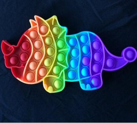 Gambar POP IT FIDGET TOY RAINBOW MAINAN EDUKASI MACAM BENTUK PEREDA STRESS - DINO RAINBOW dari GUDANG. MAINAN MURAH undefined Tokopedia
