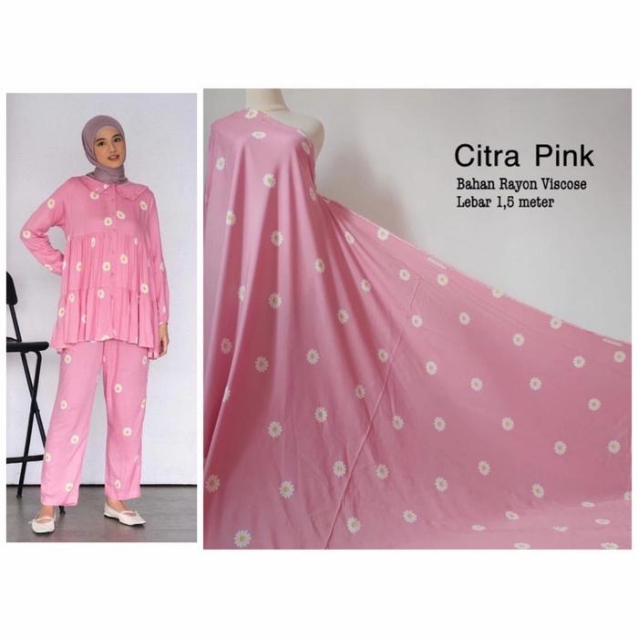 Gambar Kain Rayon Viscose Motif - Citra pink dari Dhian Kain undefined Tokopedia