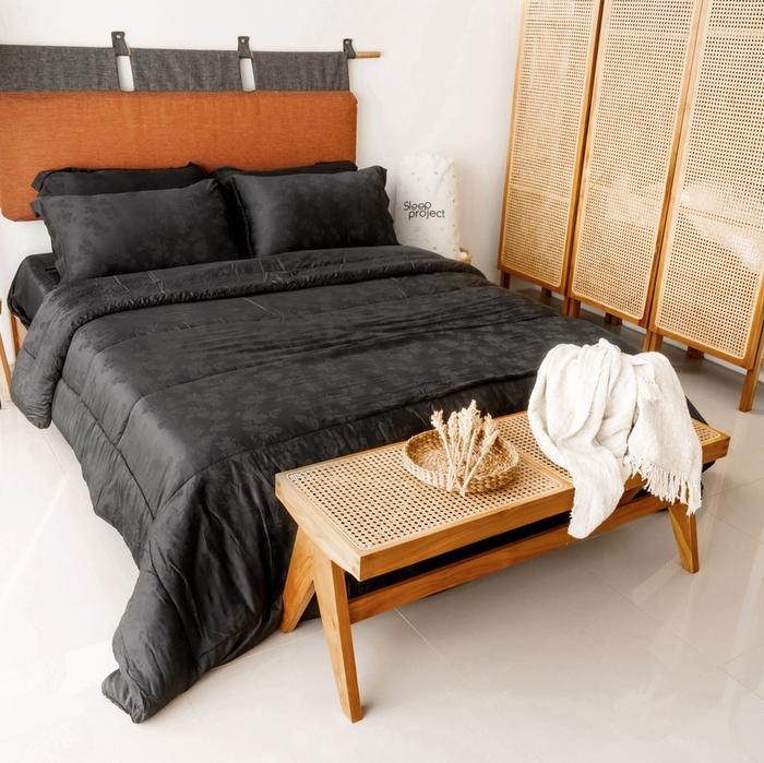 Gambar BLACK STELLA | Paket Sprei Premium TENCEL Bedding Set + Bedcover - Hitam, Single dari Sleep Project undefined Tokopedia