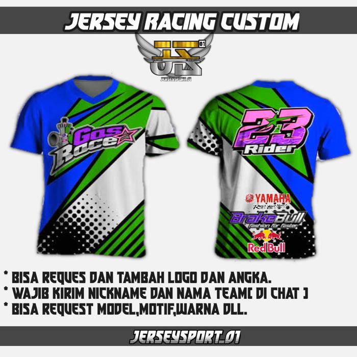 Gambar Kaos racing custom nama bebas - Biru, S dari JerseySport_01 undefined Tokopedia