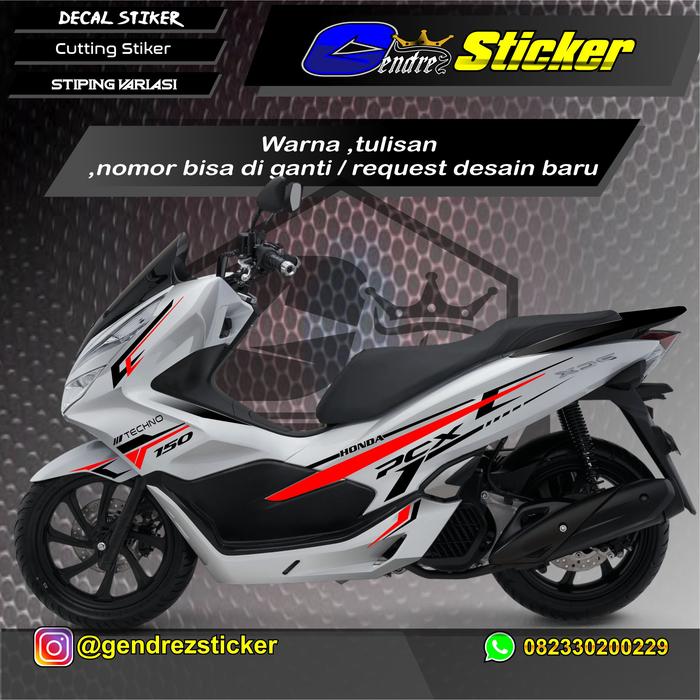 Gambar striping pcx 150 putih - Merah dari pns stripingdecal undefined Tokopedia