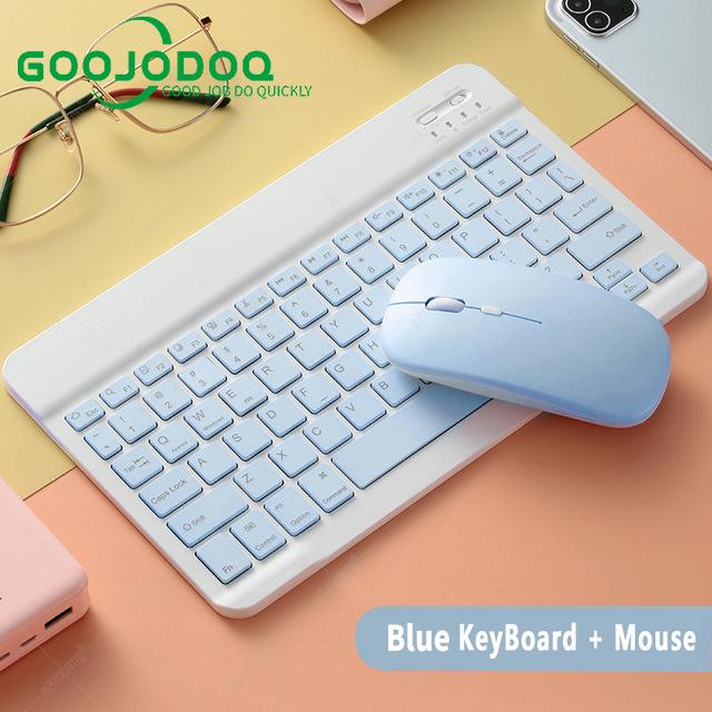 Gambar GOOJODOQ 9.7/10 Inch Wireless Bluetooth iPad Keyboard Dan Mouse Set - Biru dari GOOJODOQ LOCAL SHOP undefined Tokopedia