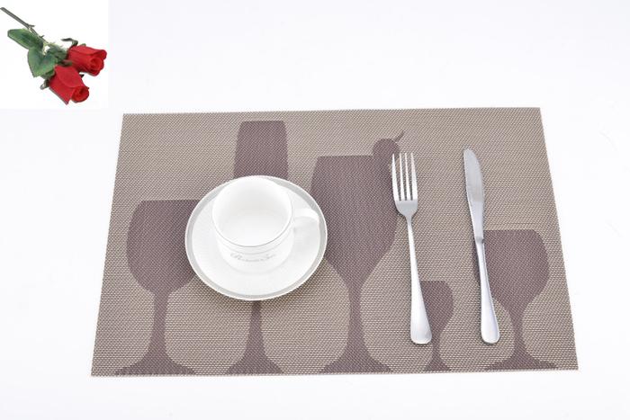 Gambar Placemat Tatakan Piring PVC Model Wine Glasses - Brown dari Home Decor Zega undefined Tokopedia